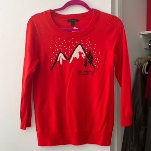 100% merino wool ski printed sweater.